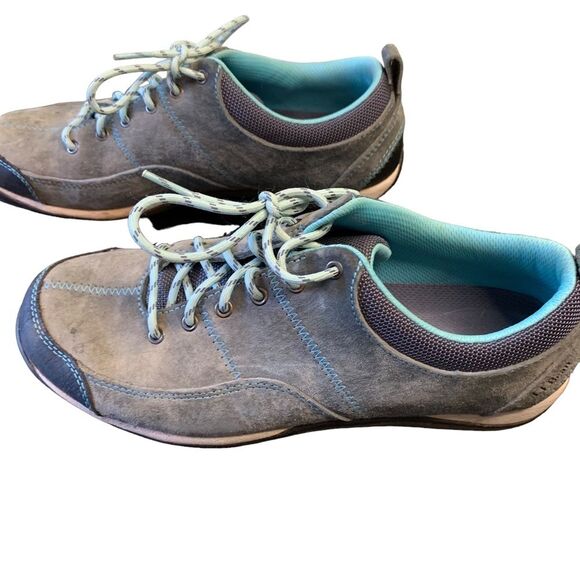 L.L. Beansport Suede Sneakers Grey Turquoise Outdoor Shoes Size 7.5 - Picture 4 of 8